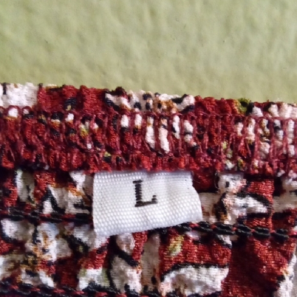 Womans L Maroon Pink Ruffled Cut Out Sundress Mini Or Off Shoulder Top Ruffle - Picture 2 of 5